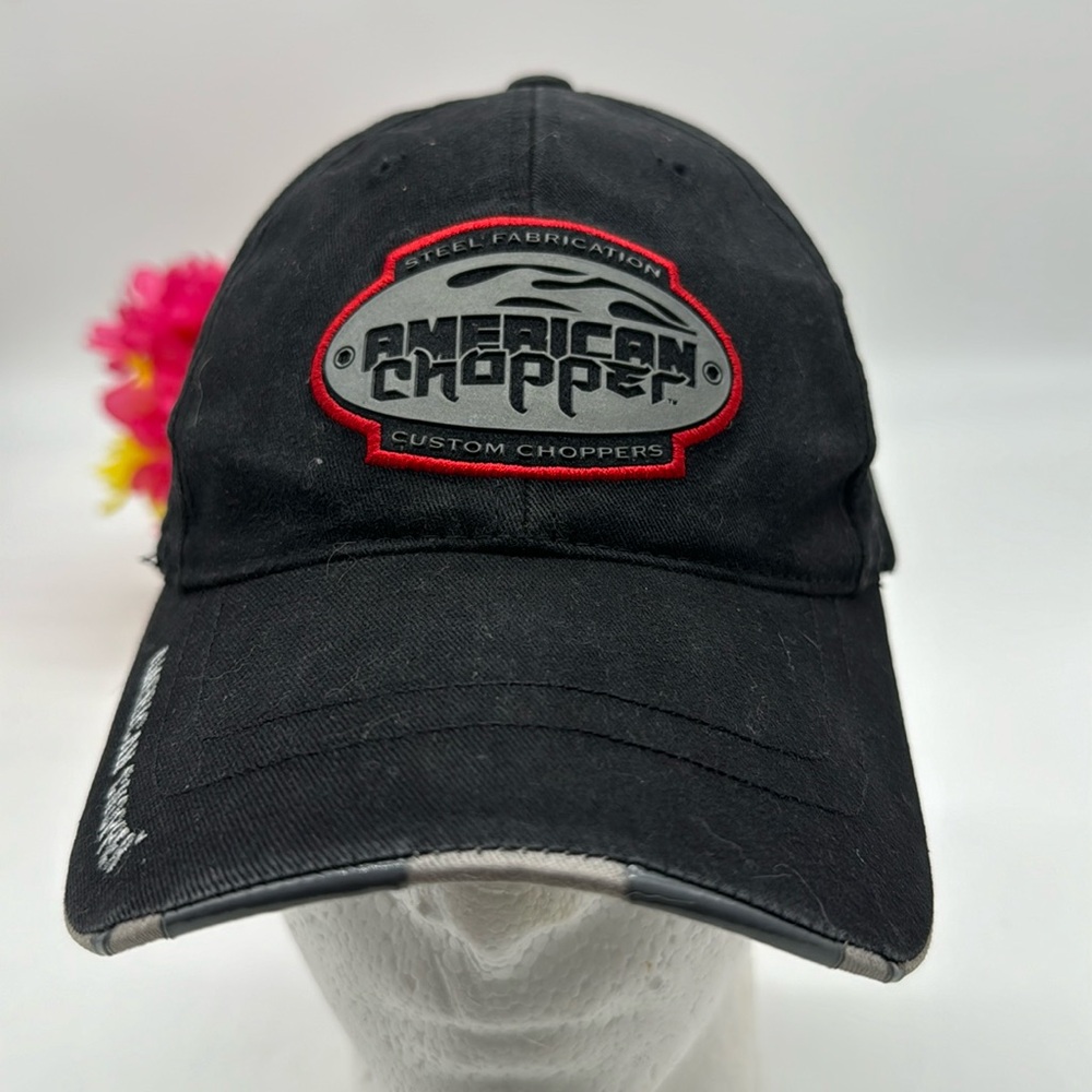 American Chopper Black Red Baseball Hat Adjustable HT6264C